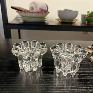 Kig Indonesia Elegant Krystal Clear Candle Holders Set (2)